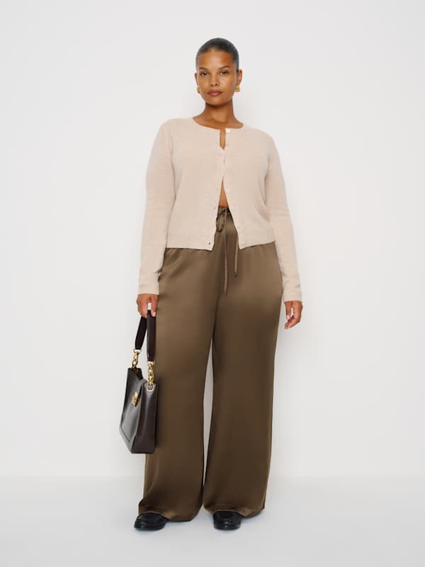 Olina Silk Pant Es - Morel